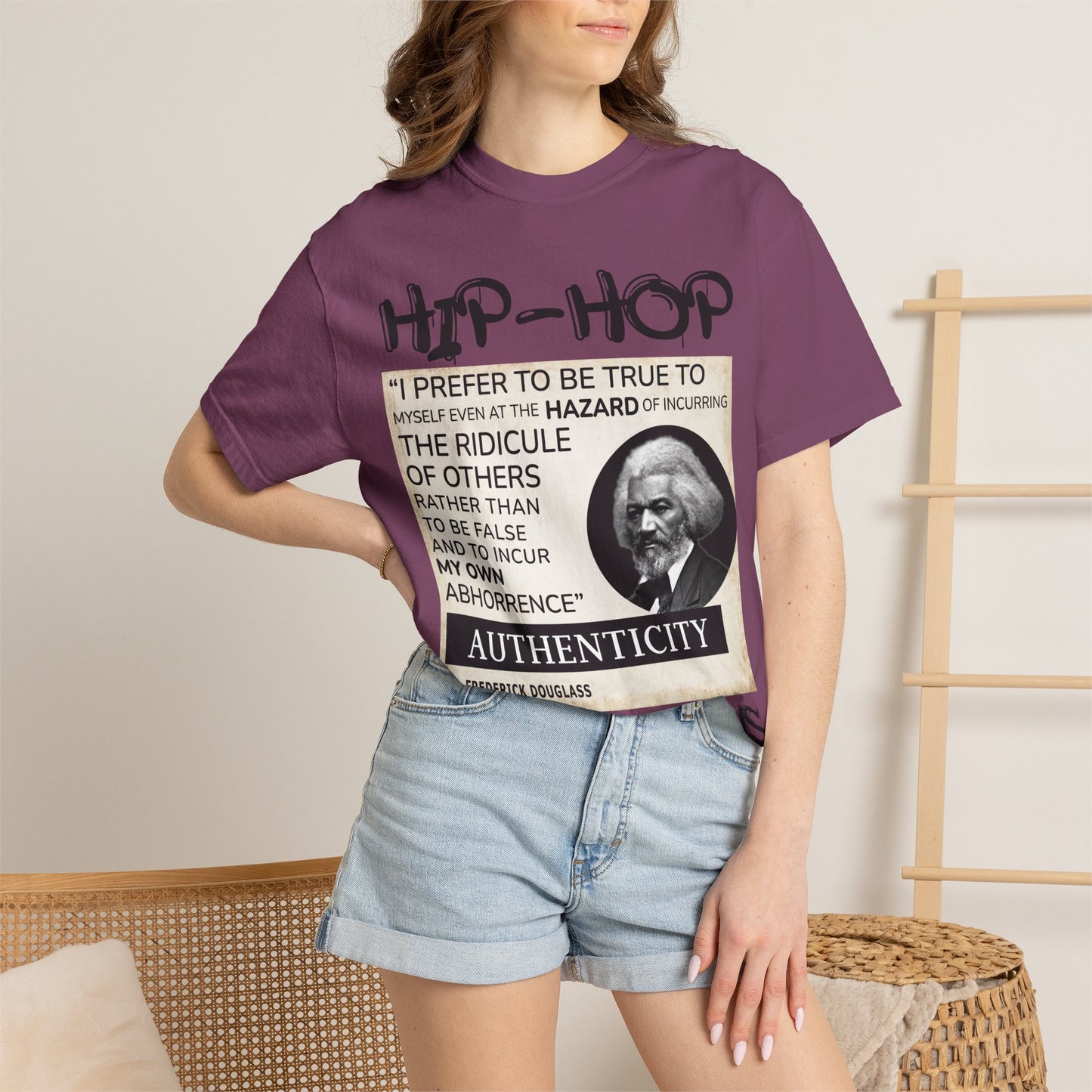 Hip-Hop Authenticity T-Shirt — Frederick Douglass Quote "I Prefer to Be True"