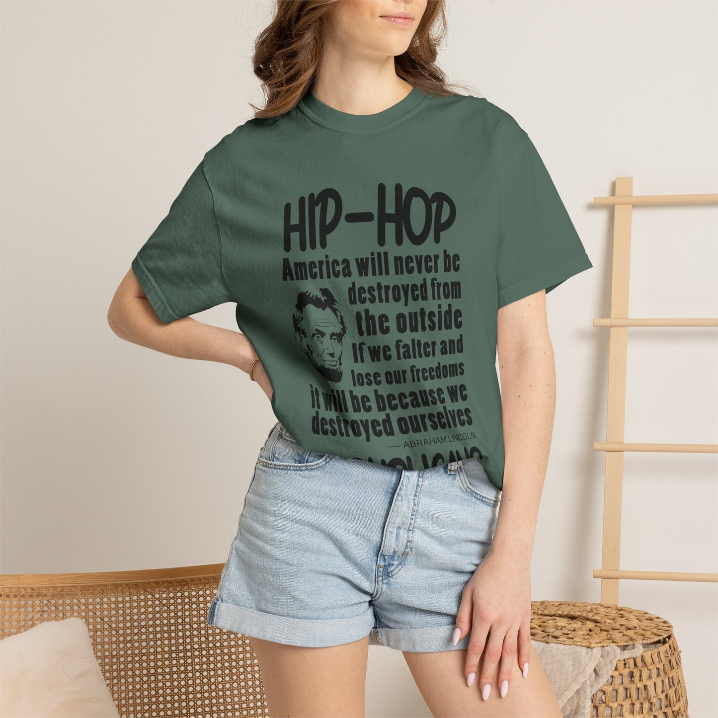 Hip-Hop Republicans Quote T-Shirt — Political Satire Tee with Lincoln Design