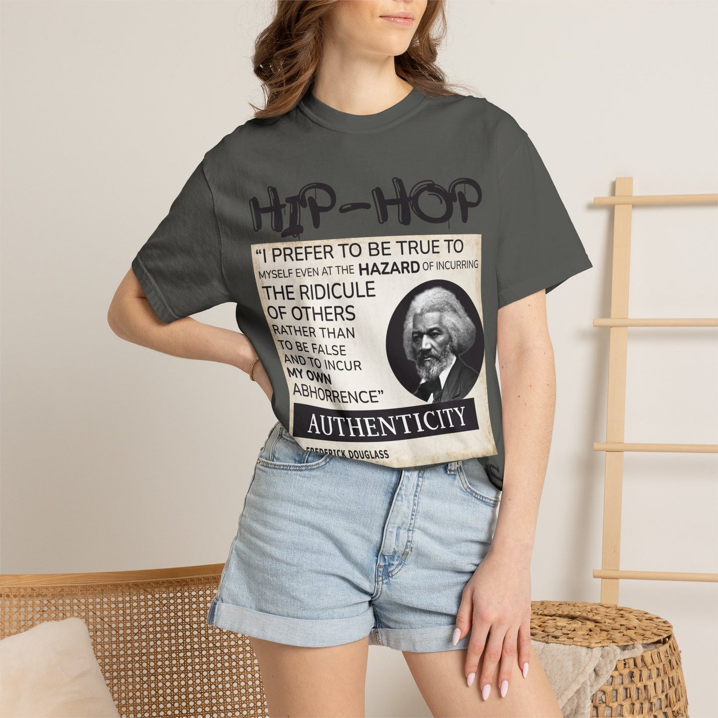 Hip-Hop Authenticity T-Shirt — Frederick Douglass Quote "I Prefer to Be True"
