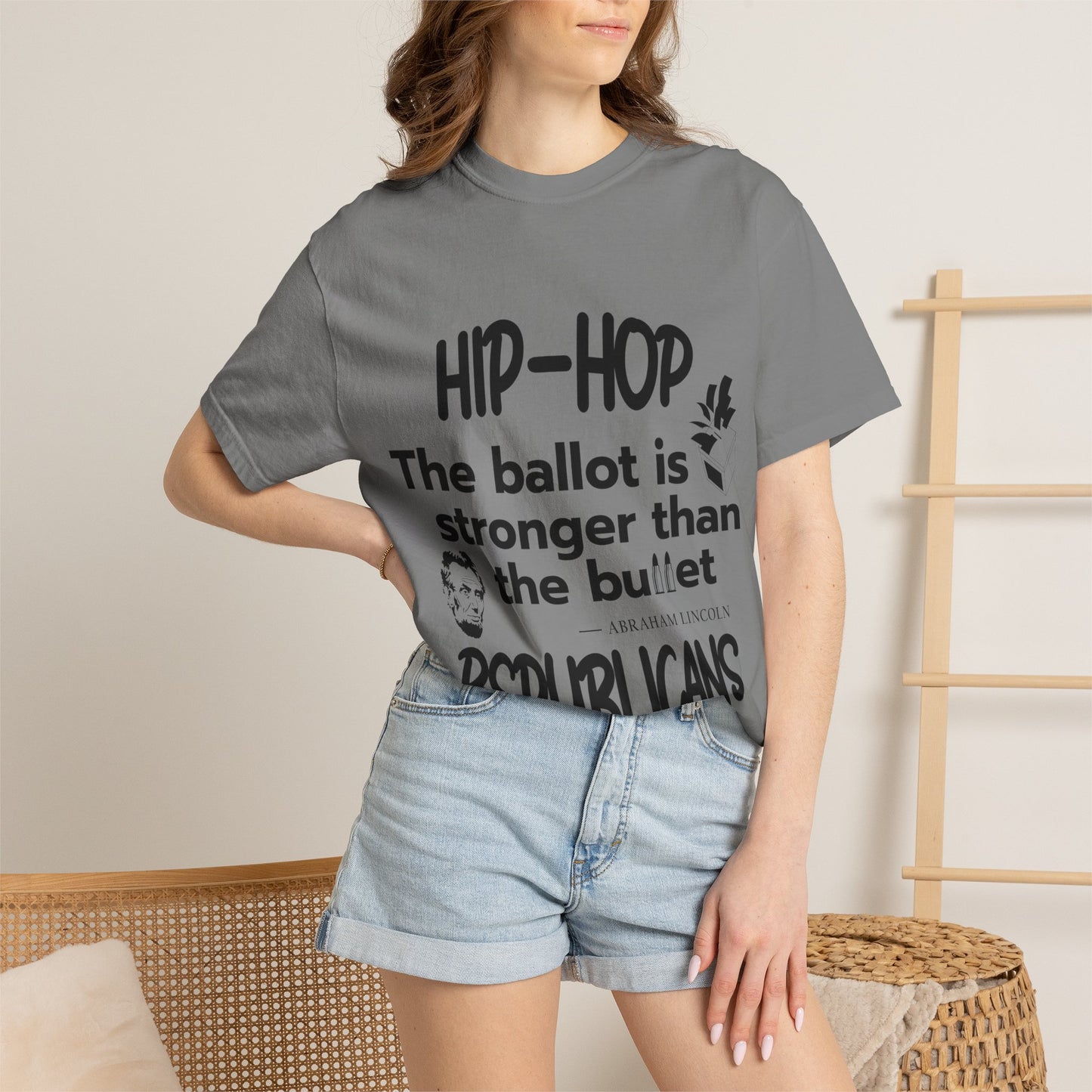 Political Statement T-Shirt — “The Ballot Is Stronger Than The Bullet” Hip-Hop Protest Tee