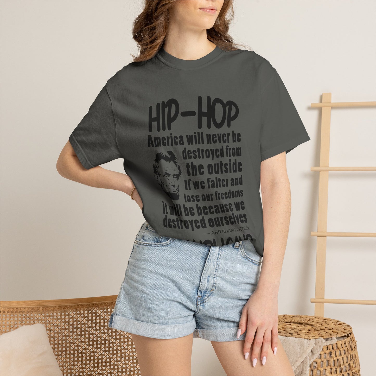 Hip-Hop Republicans Quote T-Shirt — Political Satire Tee with Lincoln Design