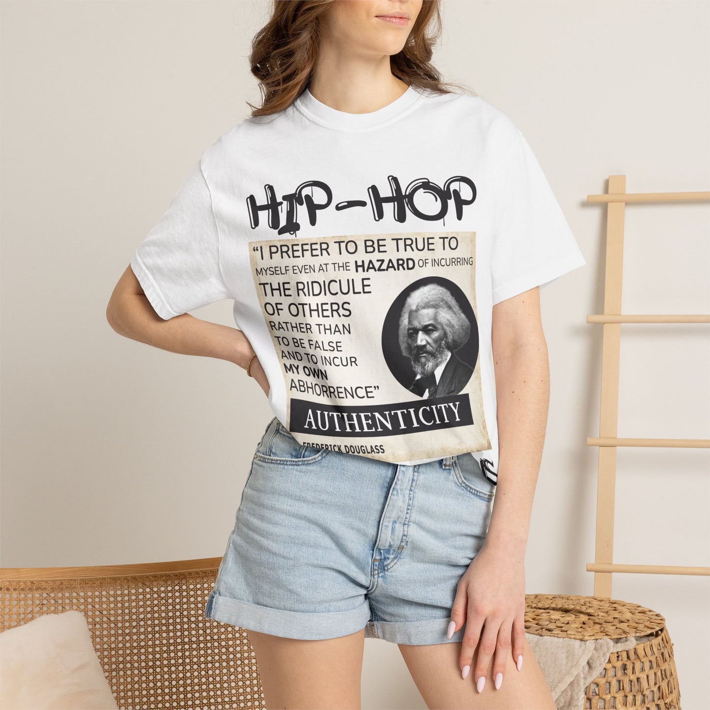 Hip-Hop Authenticity T-Shirt — Frederick Douglass Quote "I Prefer to Be True"