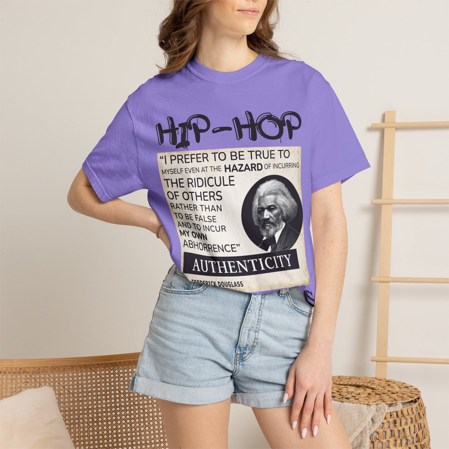 Hip-Hop Authenticity T-Shirt — Frederick Douglass Quote "I Prefer to Be True"