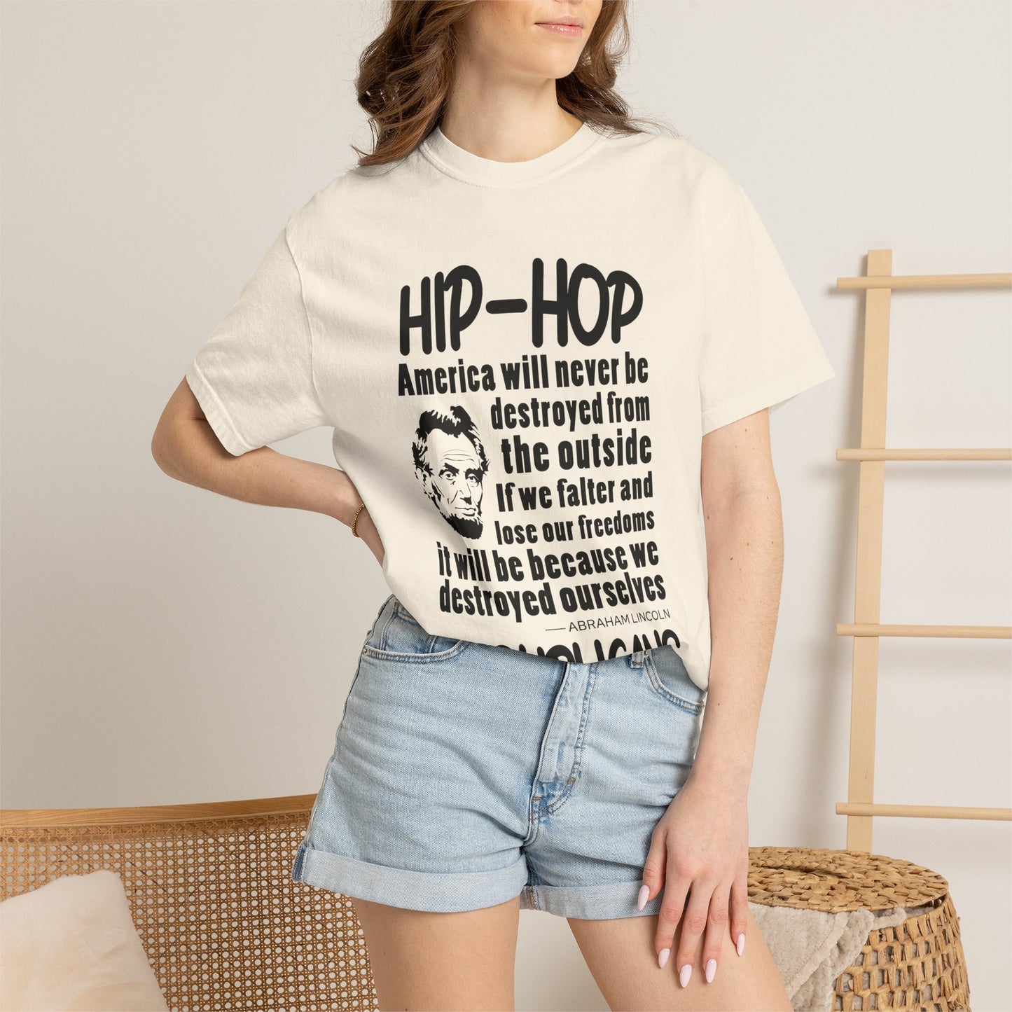 Hip-Hop Republicans Quote T-Shirt — Political Satire Tee with Lincoln Design