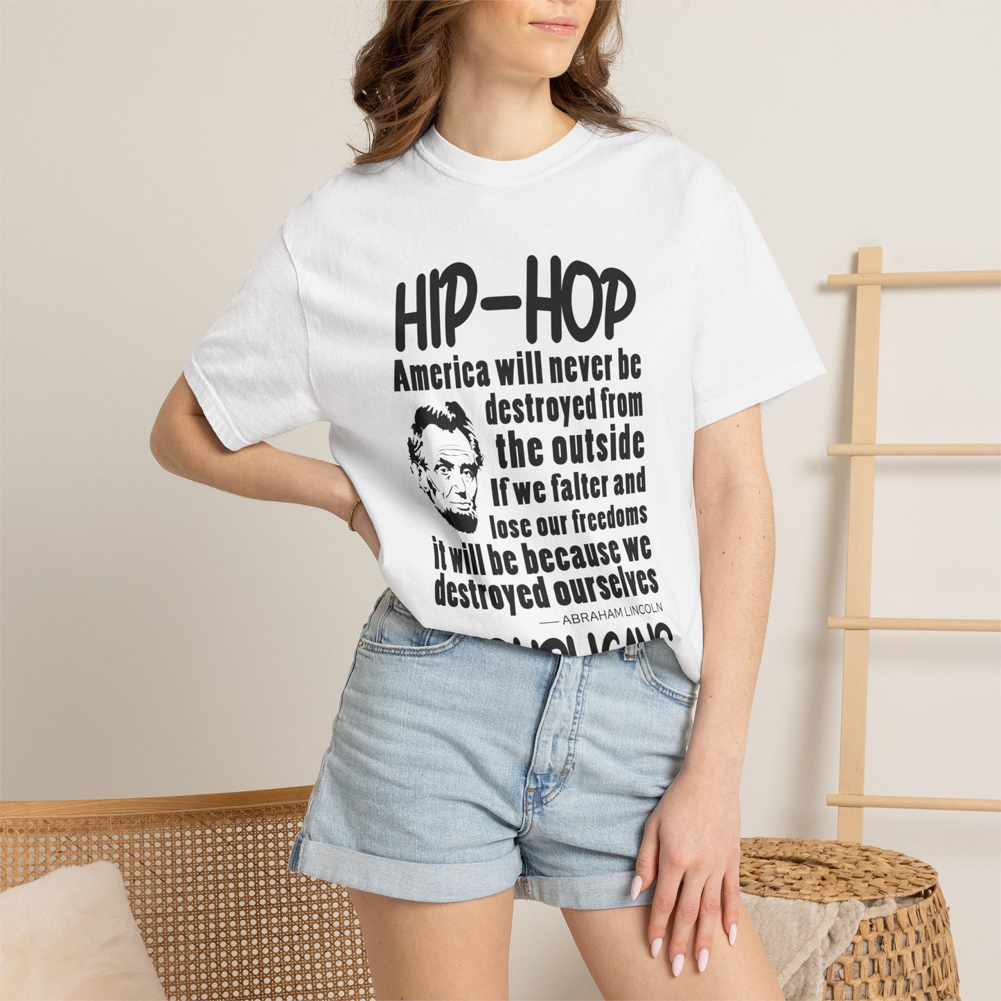 Hip-Hop Republicans Quote T-Shirt — Political Satire Tee with Lincoln Design