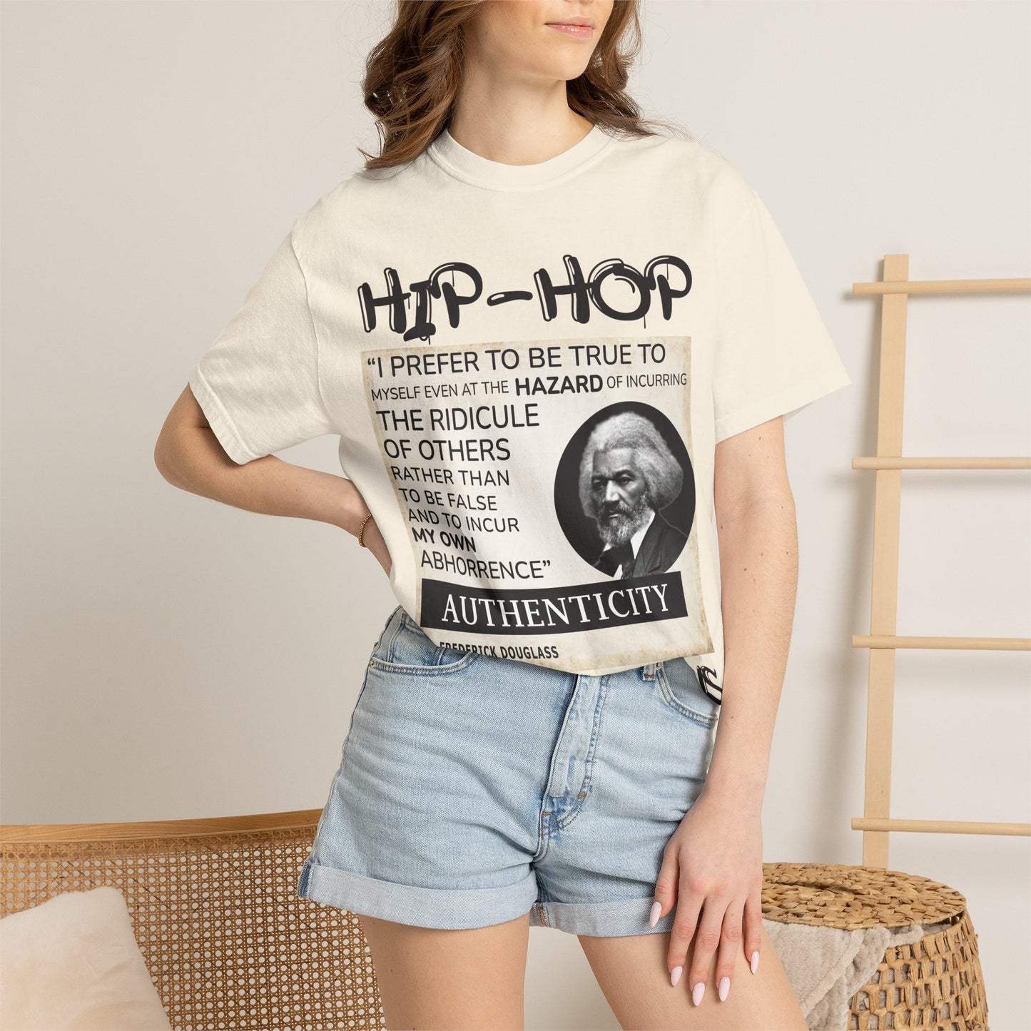 Hip-Hop Authenticity T-Shirt — Frederick Douglass Quote "I Prefer to Be True"