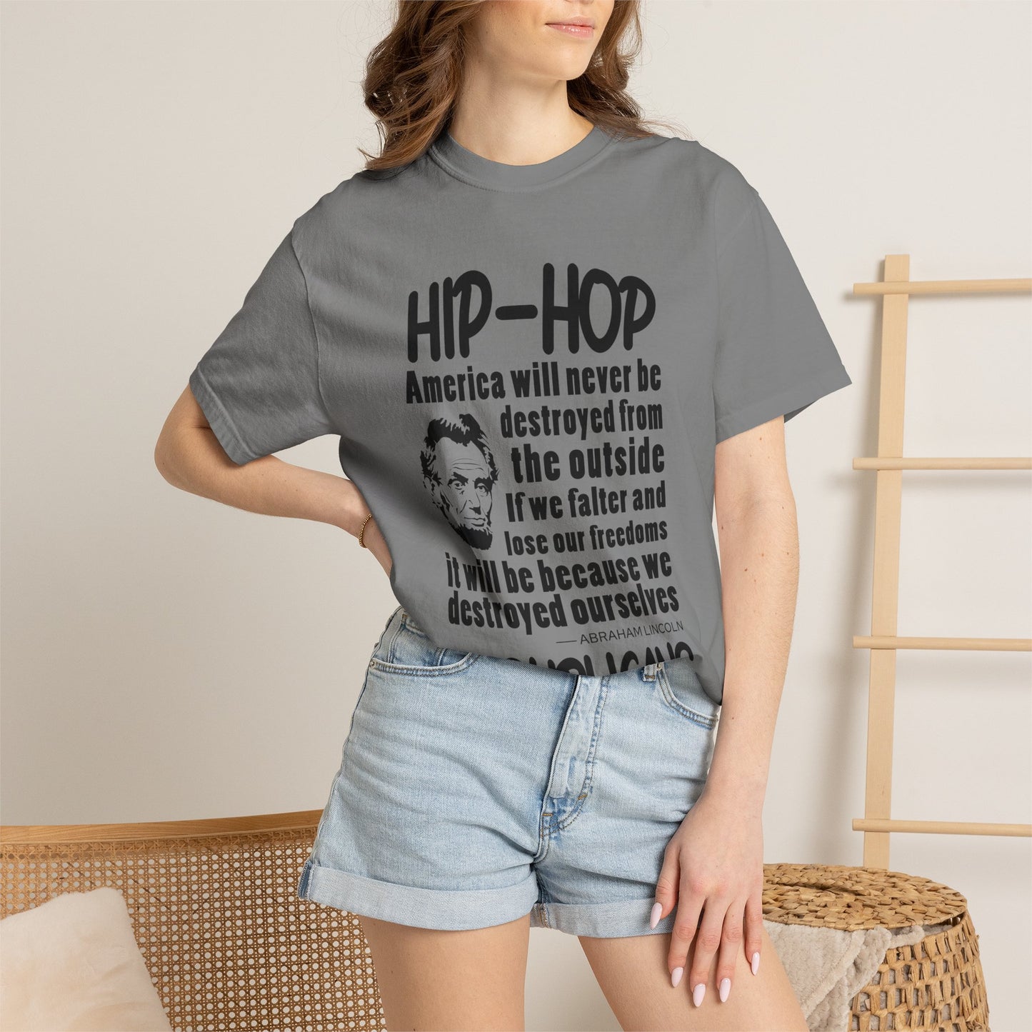 Hip-Hop Republicans Quote T-Shirt — Political Satire Tee with Lincoln Design