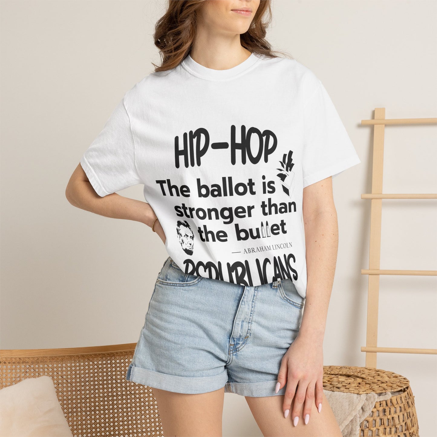 Political Statement T-Shirt — “The Ballot Is Stronger Than The Bullet” Hip-Hop Protest Tee