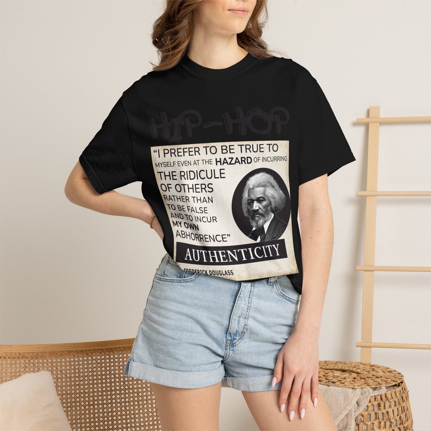 Hip-Hop Authenticity T-Shirt — Frederick Douglass Quote "I Prefer to Be True"