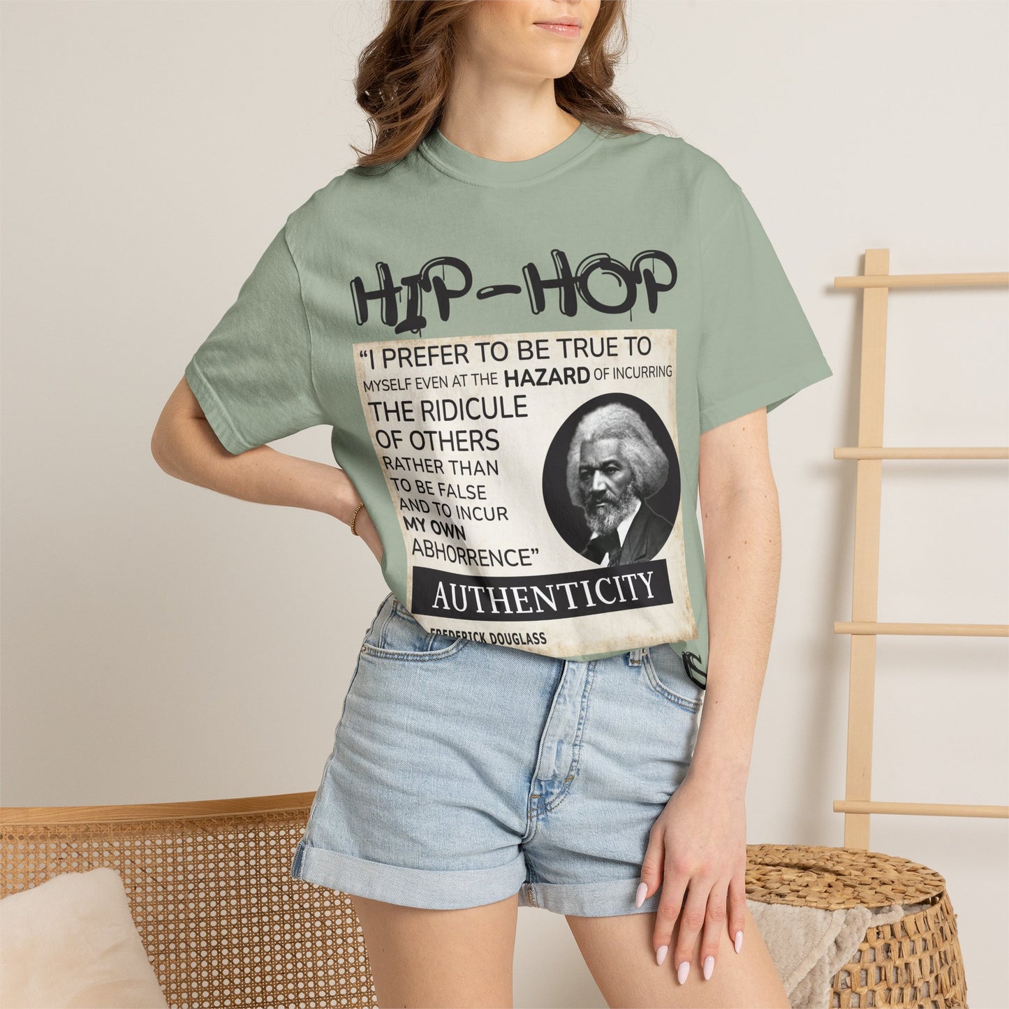 Hip-Hop Authenticity T-Shirt — Frederick Douglass Quote "I Prefer to Be True"