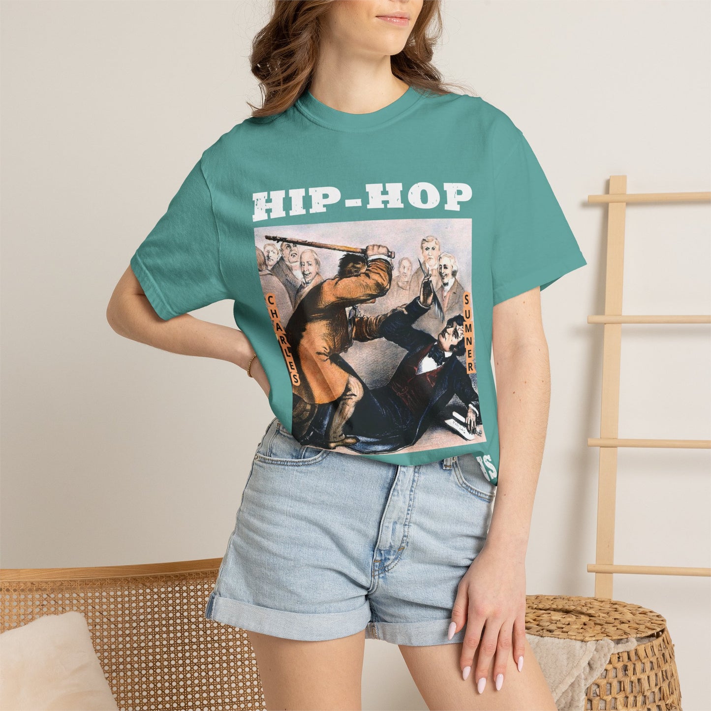 Artistic Vintage Poster T-Shirt — 'Chalet Summer' Graphic Tee