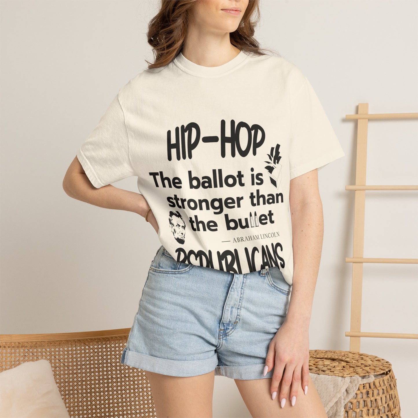 Political Statement T-Shirt — “The Ballot Is Stronger Than The Bullet” Hip-Hop Protest Tee