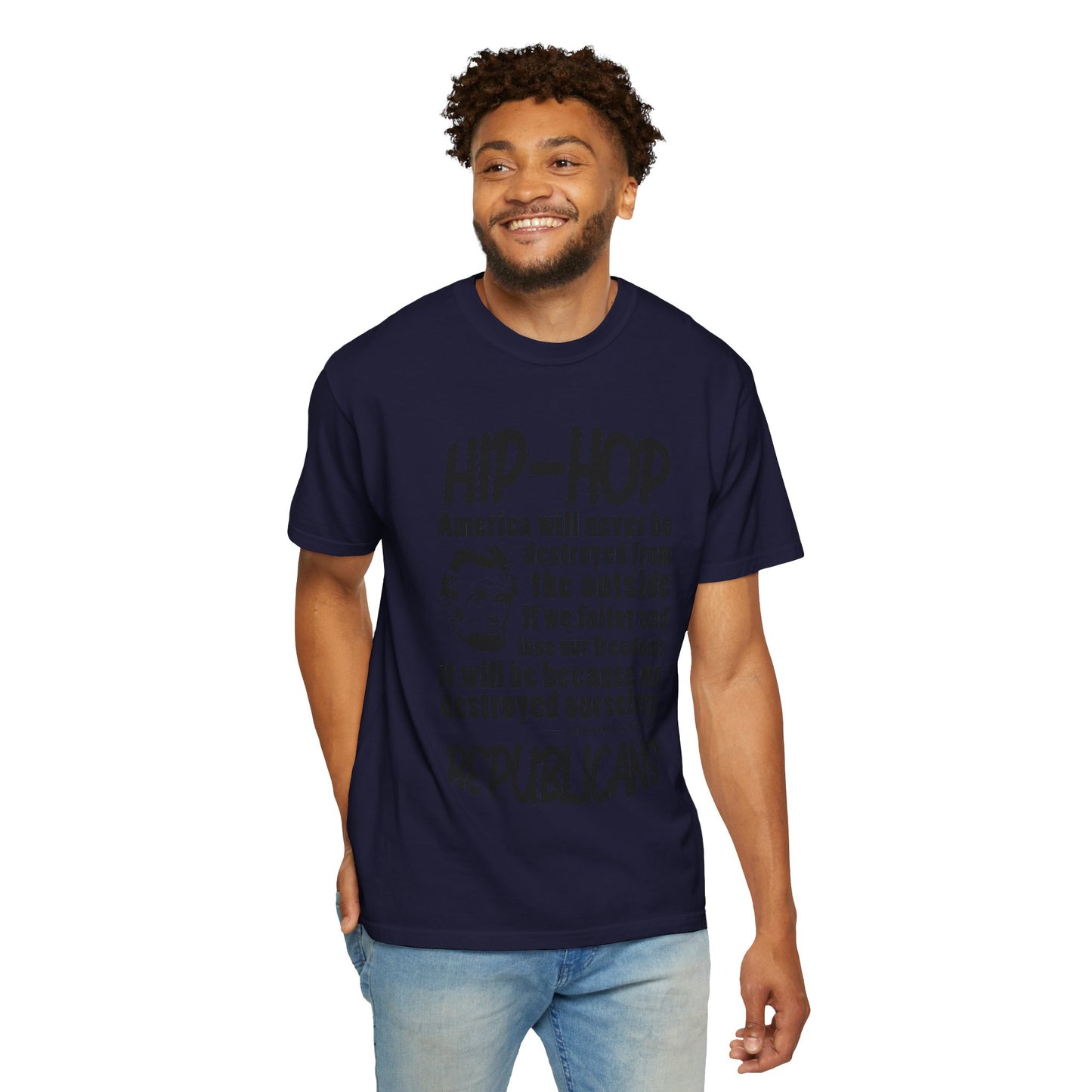 Hip-Hop Republicans Quote T-Shirt — Political Satire Tee with Lincoln Design