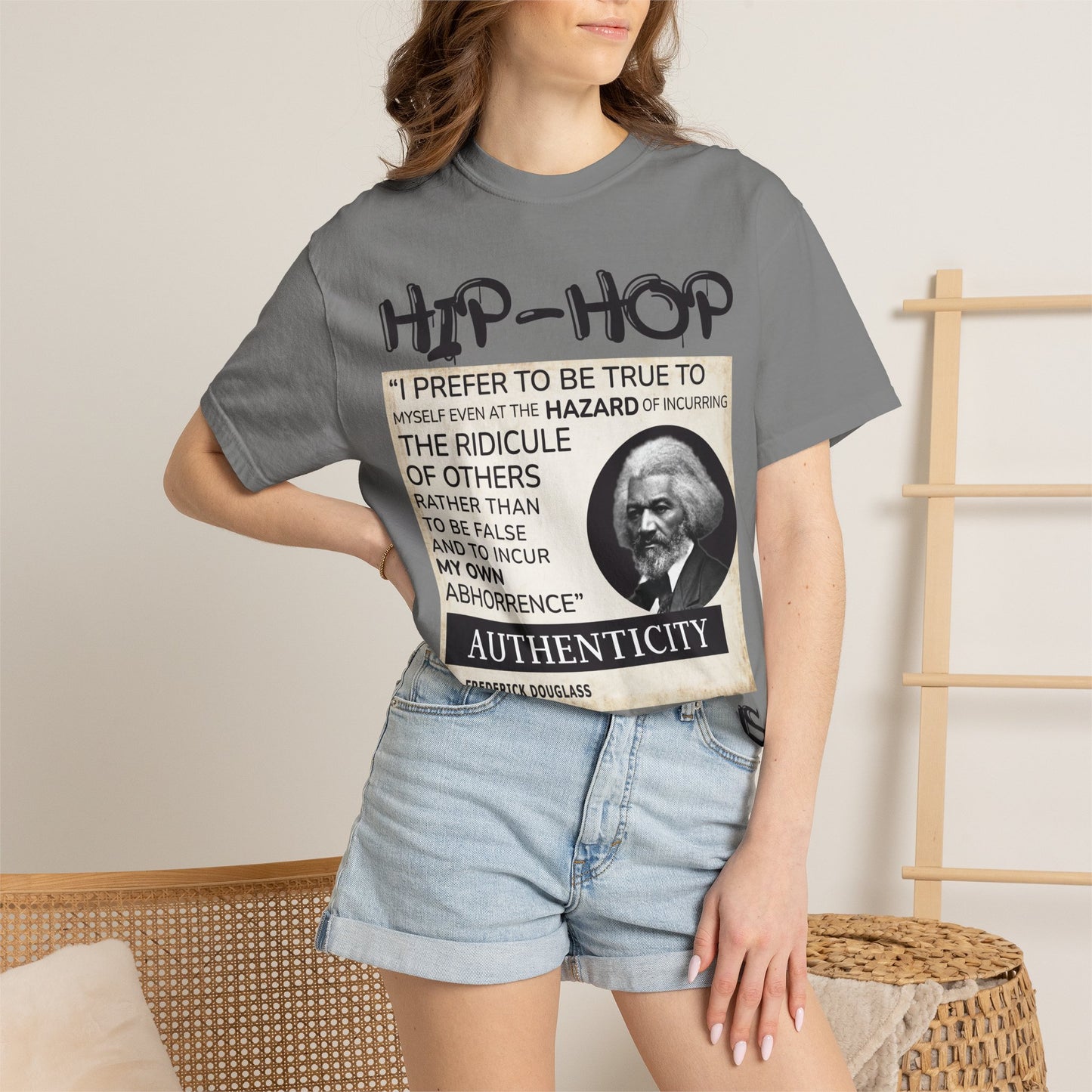 Hip-Hop Authenticity T-Shirt — Frederick Douglass Quote "I Prefer to Be True"